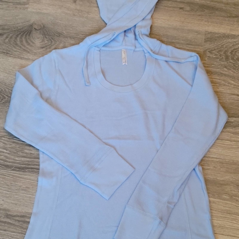 Crable Blue Cotton Hoodie Long Sleeve Medium